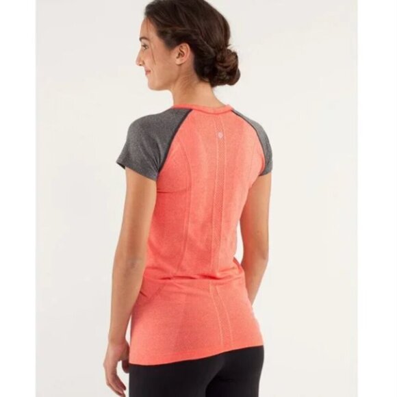 Lululemon Swiftly Tech Short Sleeve Shirt Coral Gray Size 6 - Picture 2 of 7